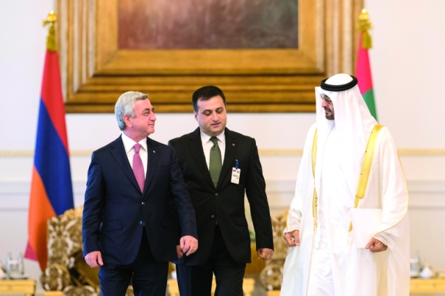 "■ سموه خلال استقباله الرئيس الأرميني"