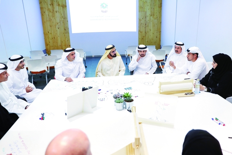 "■ محمد بن راشد وحمدان بن محمد وسيف بن زايد وصقر غباش"