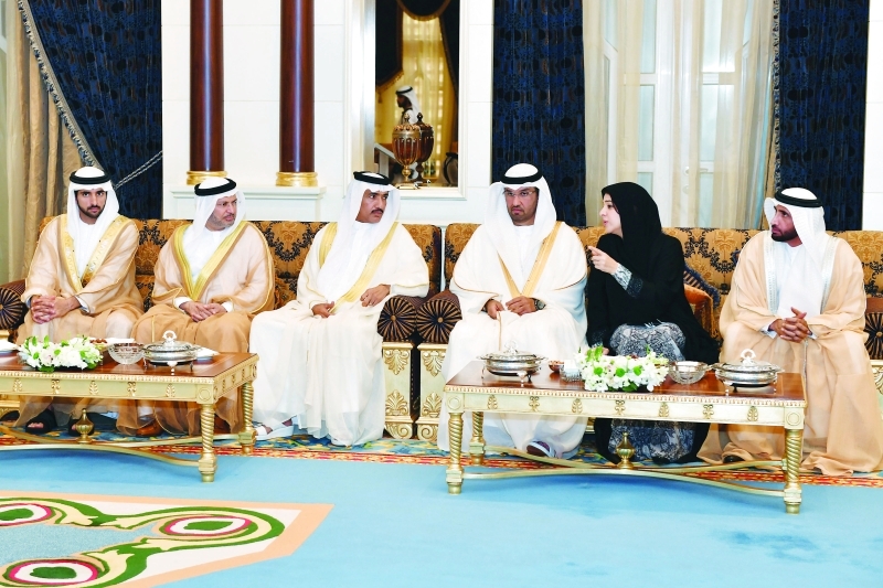 "حمدان بن محمد وأنور قرقاش و ريم الهاشمي وسلطان الجابر وأحمد الزعابي ومحمد الشيباني"