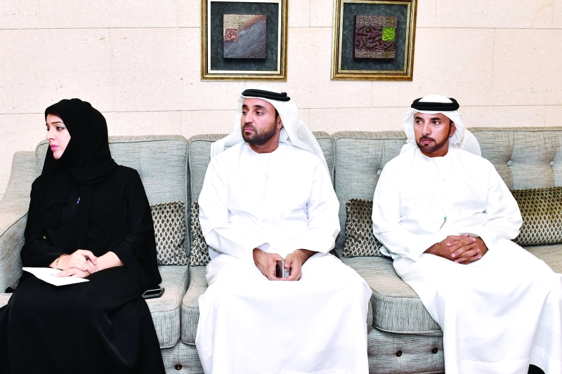 "■ ريم الهاشمي وخليفة سليمان وسلطان السبوسي"