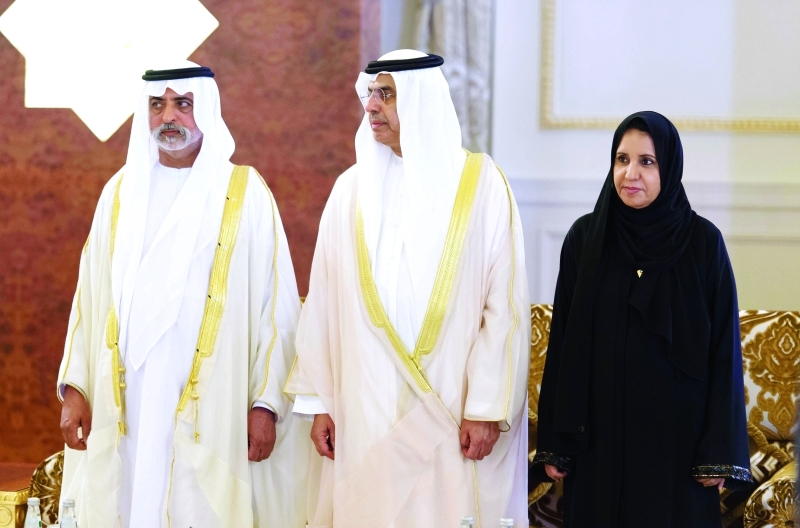 "نهيان بن مبارك وعبيد الطاير وميثاء الشامسي"