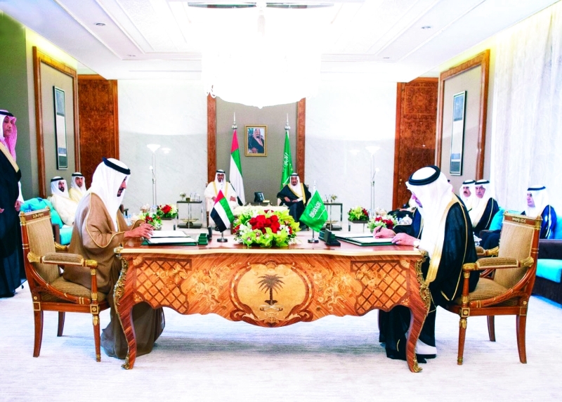 "توقيع اتفاق مجلس التنسيق السعودي الإماراتي في مايو الماضي ــ   أرشيفية"