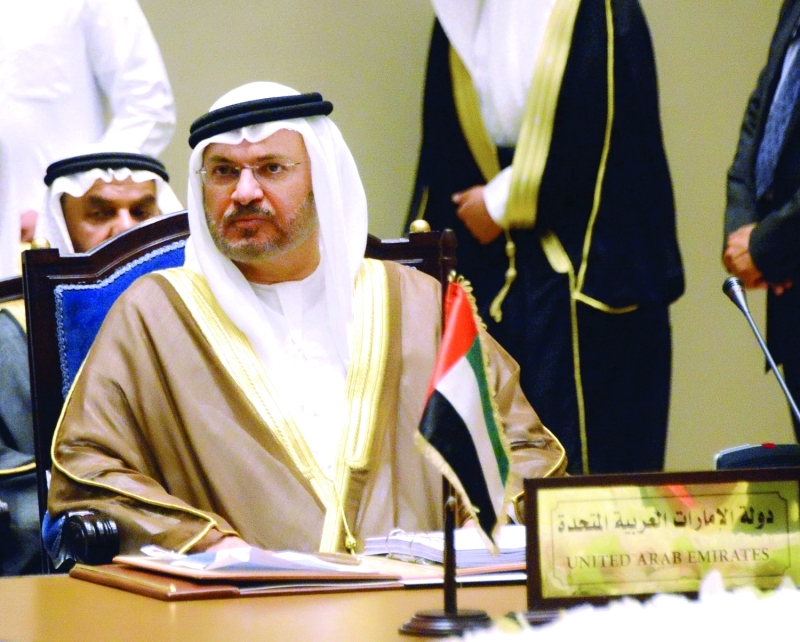 "■ قرقاش خلال مشاركته في اجتماع وزراء الخارجية | بنا"