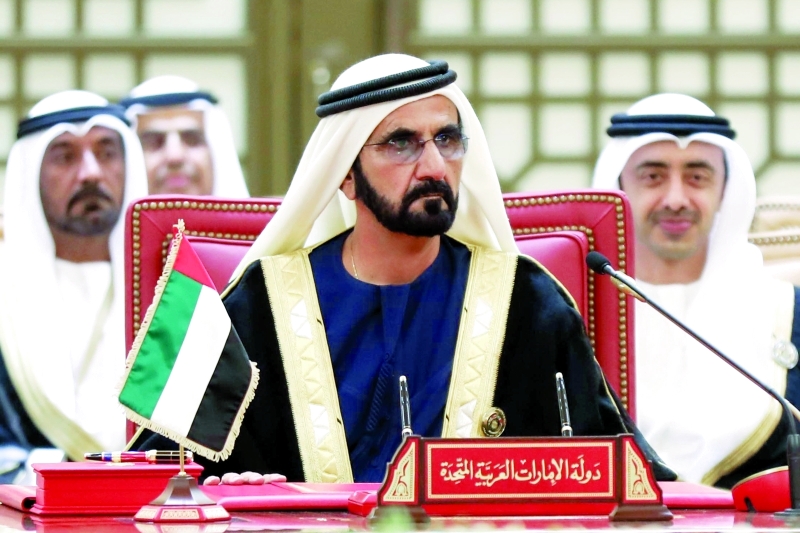 "Ⅶ محمد بن راشد مترئساً وفد الدولة بحضور عبدالله بن زايد وأحمد بن سعيد وعبيد الطاير | تصوير: سيف محمد وخليفة اليوسف"