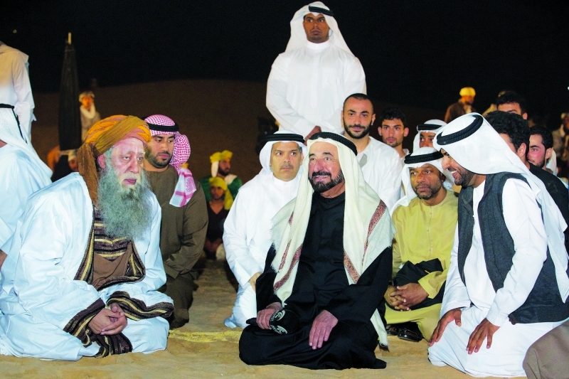 "■ سلطان القاسمي خلال فعاليات انطلاق المهرجان | وام"