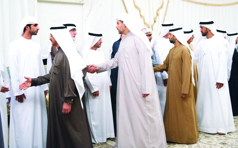 "■ سلطان المنصوري وسهيل المزروعي وخلدون المبارك ومحمد المزروعي يعزون في الشهيد الحمادي"