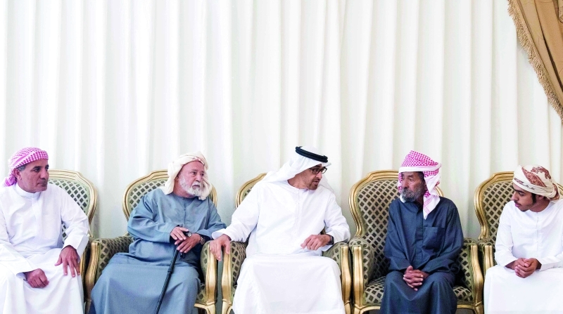 "سموه خلال تقديم العزاء لأسرة الشهيد أحمد المزروعي"