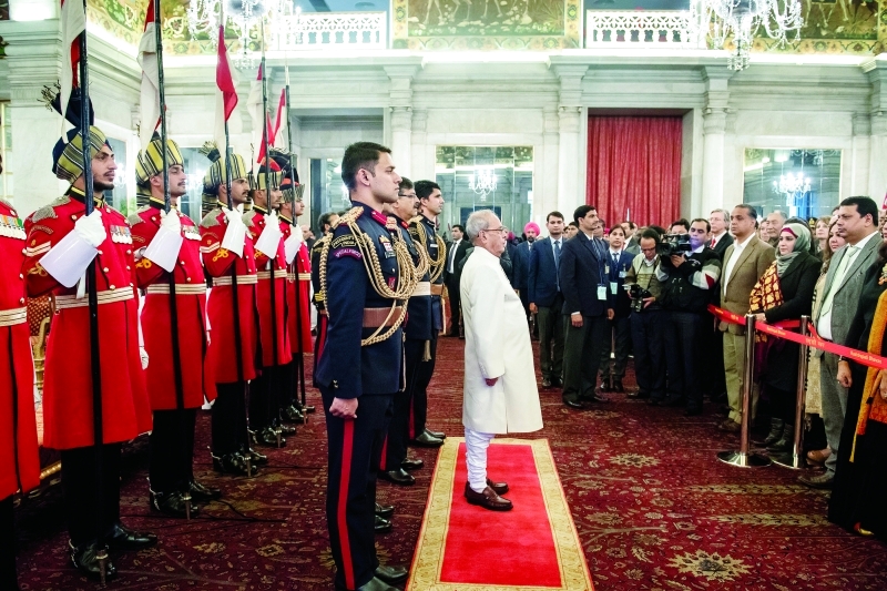 "الرئيس الهندي خلال حضور الحفل"