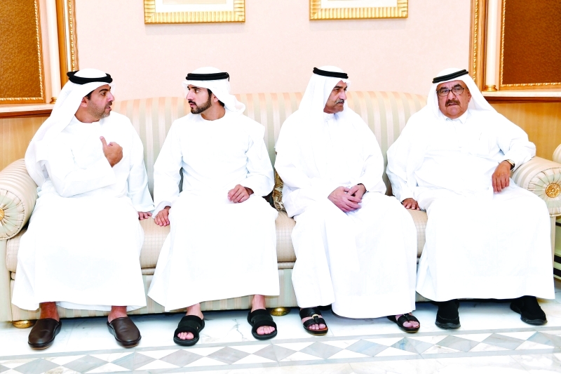 "■ حمد الشرقي وحمدان بن محمد وحمدان بن راشد وحامد بن زايد"