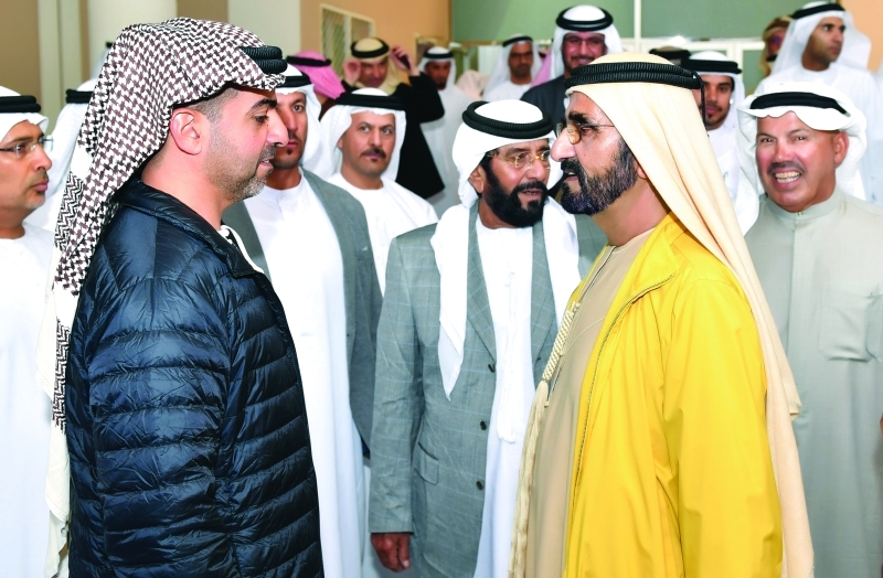 "محمد بن راشد وحمدان بن زايد وطحنون بن محمد"