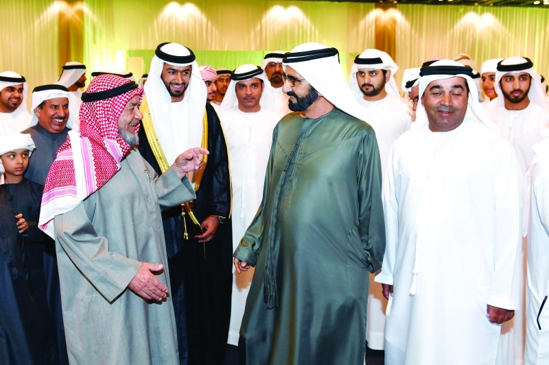 "■ نائب رئيس الدولة خلال حضوره حفل الزفاف بحضور مكتوم بن محمد"