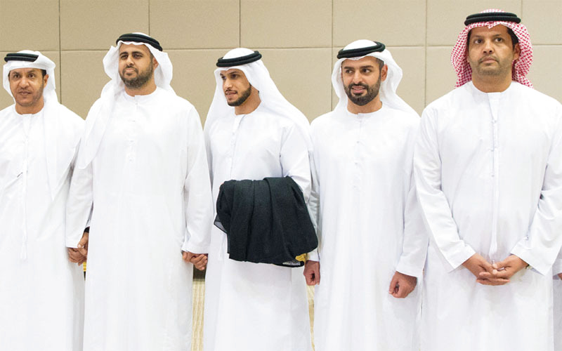"ذياب بن محمد بن زايد خلال حضوره حفل الاستقبال | وام"