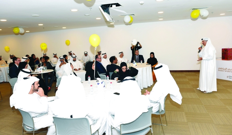 "■ سعيد حارب يتحدث خلال الاحتفال بالمناسبة"