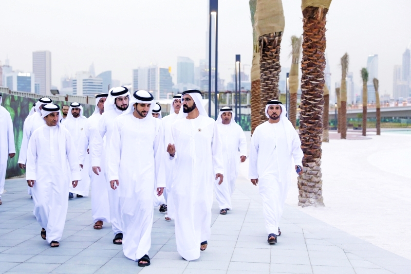 "محمد بن راشد وحمدان وأحمد بن محمد وسعيد بن مكتوم"