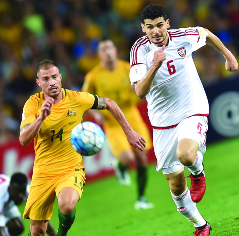 "■ جانب من مباراة الإمارات وأستراليا | البيان"