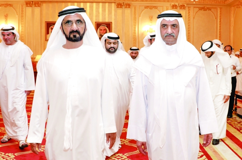 "محمد بن راشد وحمد الشرقي ومحمد بن حمد"