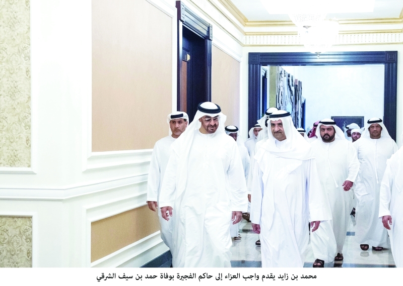 "محمد بن زايد وحمد الشرقي وولي عهد الفجيرة |   وام"