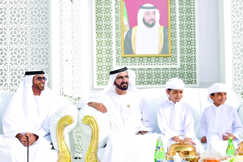 "محمد بن راشد خلال حضوره الحفل | تصوير: محمد هشام"