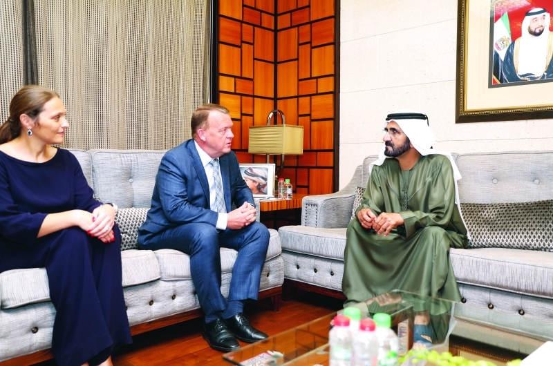 "■  محمد بن راشد مستقبلاً رئيس وزراء الدنمارك   |   تصوير: خليفة اليوسف"