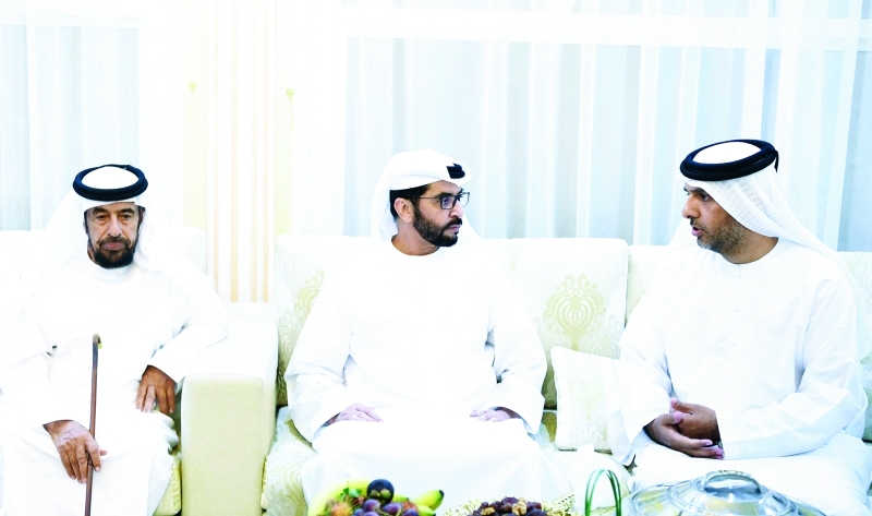 "■ حمدان بن زايد خلال زيارة سعيد المزروعي | وام"