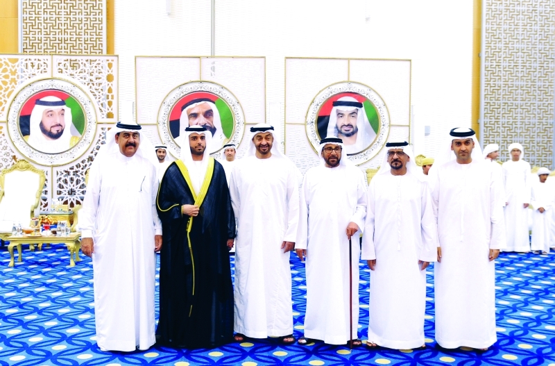 "■ محمد بن زايد خلال حضوره الحفل | تصوير: محمد إبراهيم"