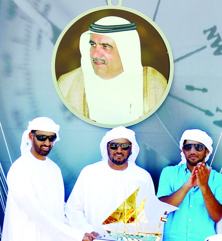 "■ محمد الرميثي خلال التتويج عام 2014 | البيان"