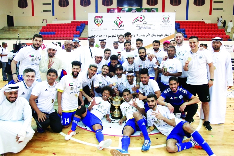 "■ فرحة نصراوية بلقب كأس كرة القدم للصالات | تصوير يونس يونس"