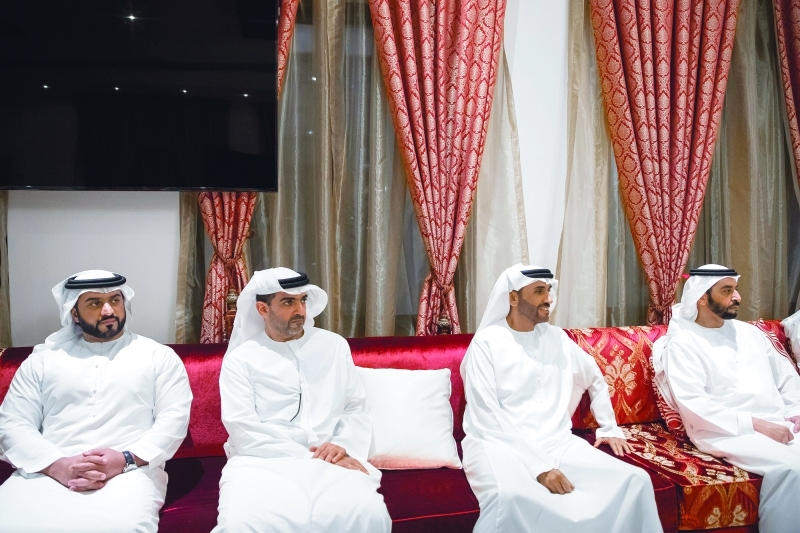 "■ حمدان ونهيان وحامد بن زايد وعبدالله بن محمد بن خالد آل نهيان"