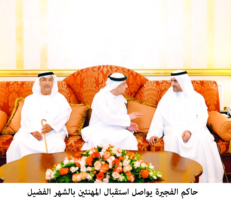 "■ حمد الشرقي خلال استقبال المهنئين"