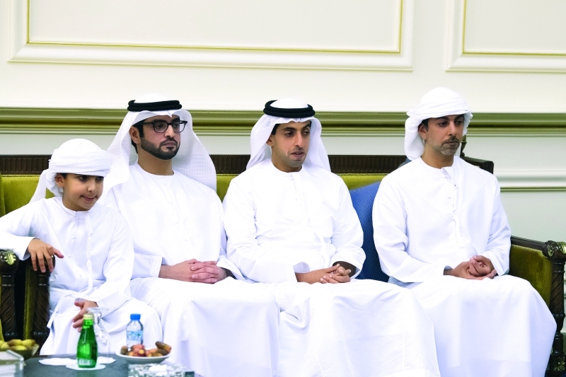"خالد وعمر بن زايد وسلطان بن حمدان بن زايد"