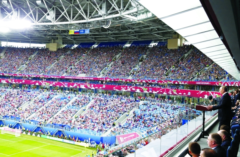 "■ الرئيس الروسي بوتين خلال افتتاح كأس القارات | أف ب"