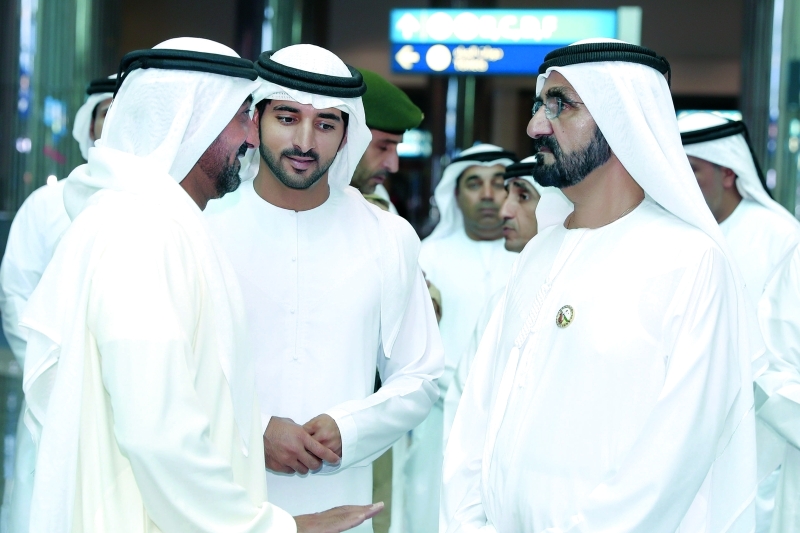 "محمد بن راشد وحمدان بن محمد وأحمد بن سعيد وسعيد بن مكتوم"