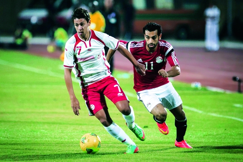 "■ المساكني خلال مواجهة المنتخب التونسي لنظيره المصري | أرشيفية"