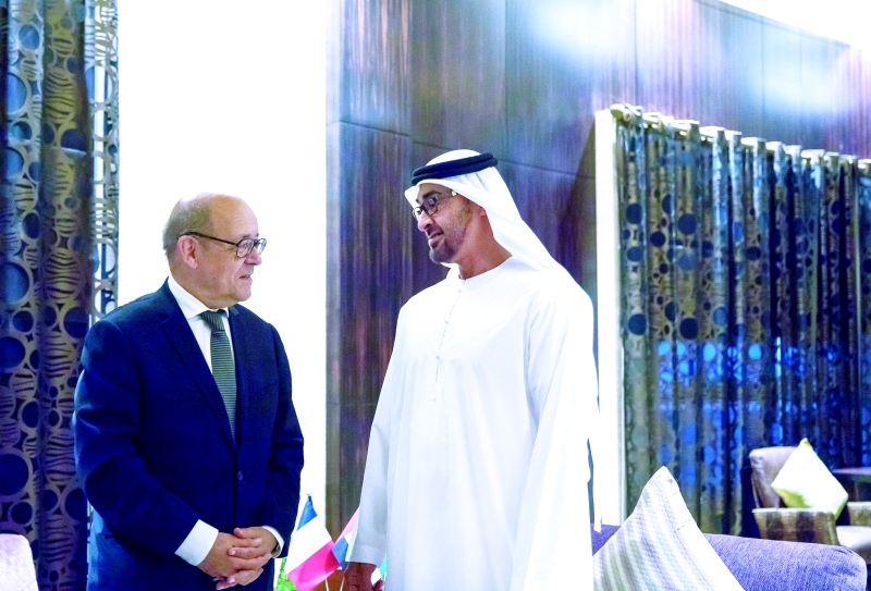 "■ .. وسموه وجان إيف لو دوريان خلال اللقاء"
