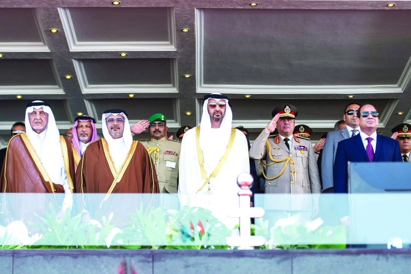 "محمد بن زايد وعبدالفتاح السيسي وسلمان بن حمد وخالد الفيصل"