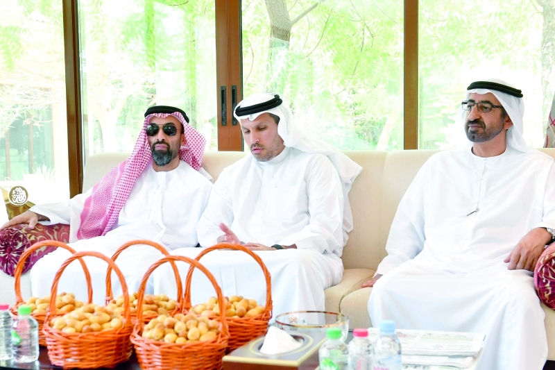 "طحنون بن زايد وخلدون المبارك خلال اللقاء"