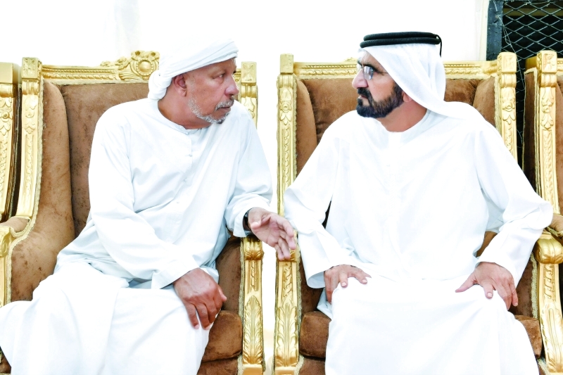"■نائب رئيس الدولة معزياً أحد أفراد أسرة المرحومة زكية بنت عويد صالح"