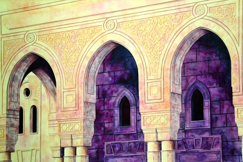 "■ لوحة من واجهة مسجد جميرا الكبير"