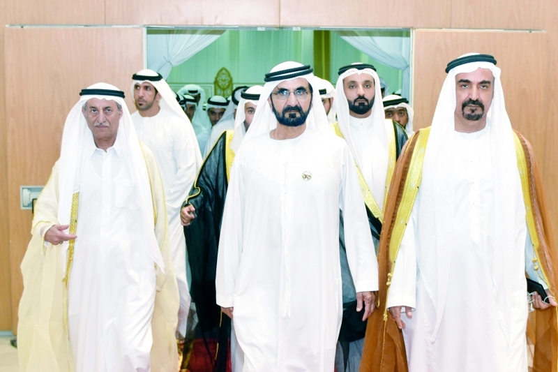 "محمد بن راشد لدى وصوله حفل الاستقبال"