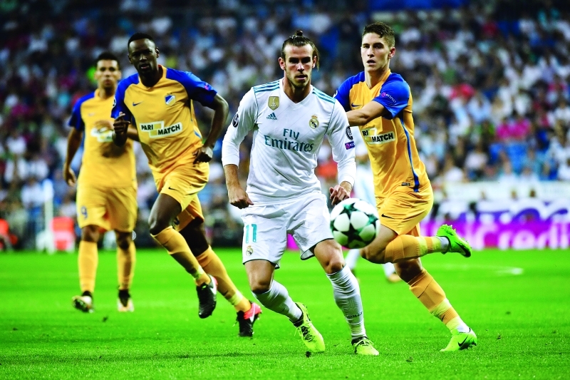 "غاريث بيل خلال مباراة ريال مدريد أبويل | أ ف ب"