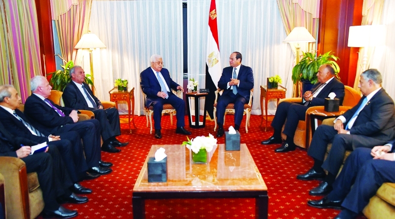 "■ السيسي وعباس خلال اجتماعهما"