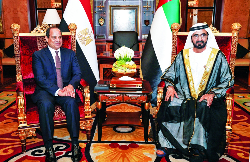 "Ⅶ محمد بن راشد لدى استقباله عبدالفتاح السيسي"