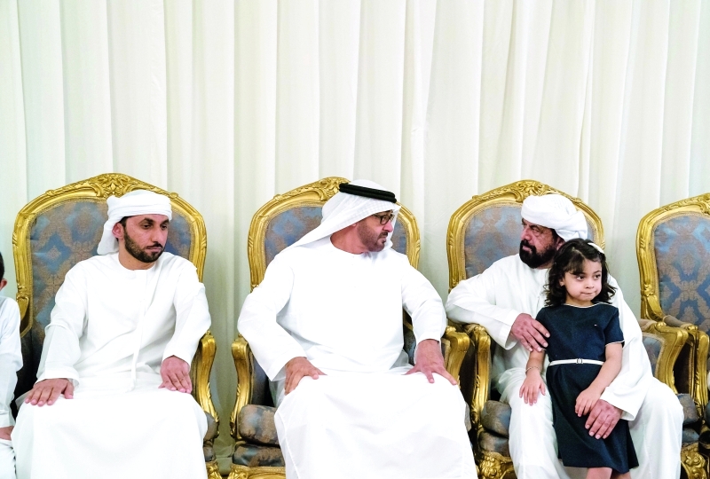"■ سموه خلال تقديم واجب العزاء"