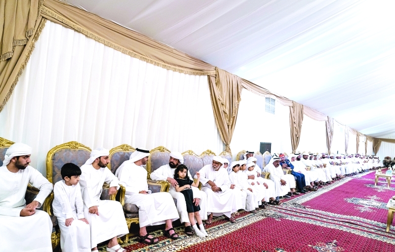 "■ محمد بن زايد في مجلس عزاء الشهيد خالد الشحي"