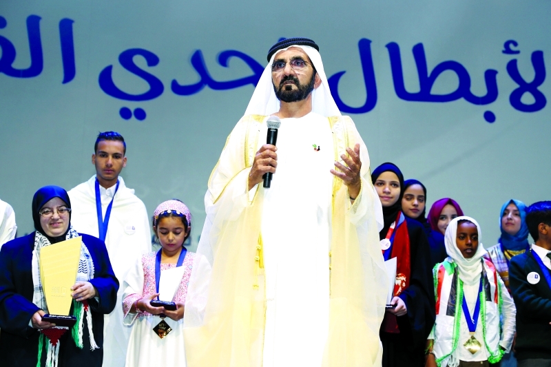 محمد بن راشد يتوّج اليوم الفــائزين بـ«تحدي القراءة العربي»