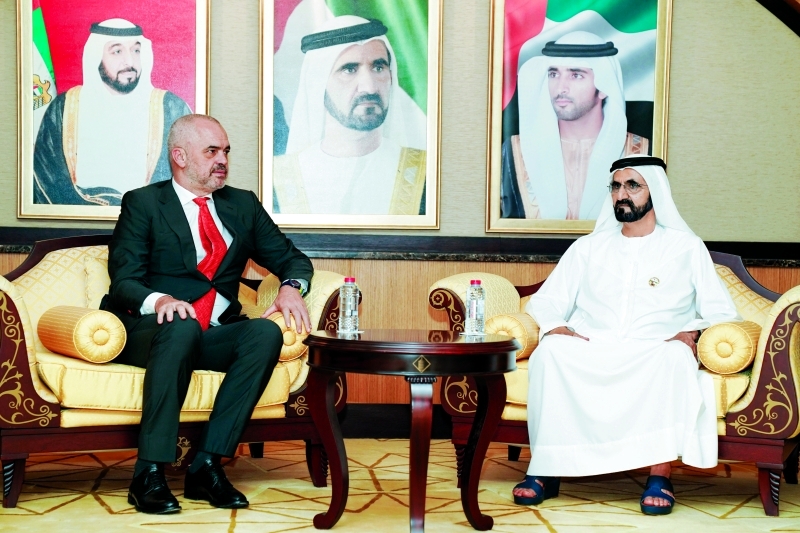 "نائب رئيس الدولة مستقبلاً رئيس وزراء ألبانيا"