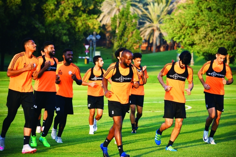 "■ فريق الجزيرة خلال تدريبات سابقة | البيان"