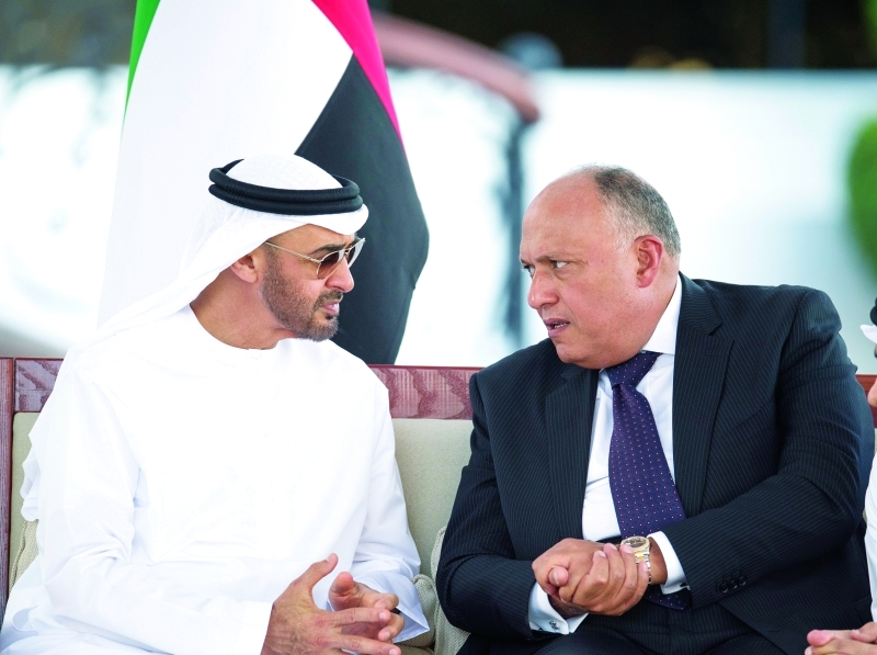 "Ⅶ محمد بن زايد خلال المباحثات مع وزير الخارجية المصري"