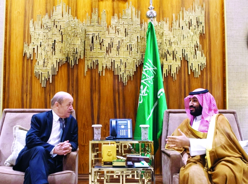"Ⅶ ولي العهد السعودي لدى استقباله لودريان | رويترز"