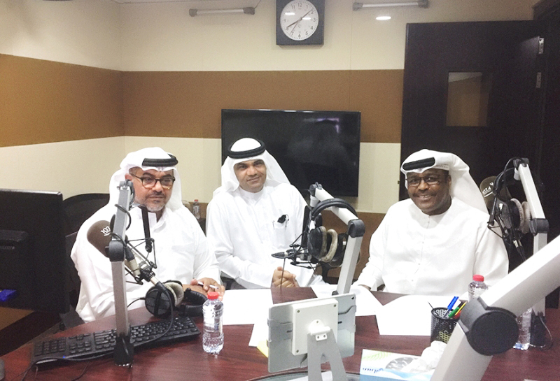 "■ يوسف مراد خلال مشاركته في برنامج «مسا الرياضة» بحضور عيسى درويش وثاني جمعة | البيان"